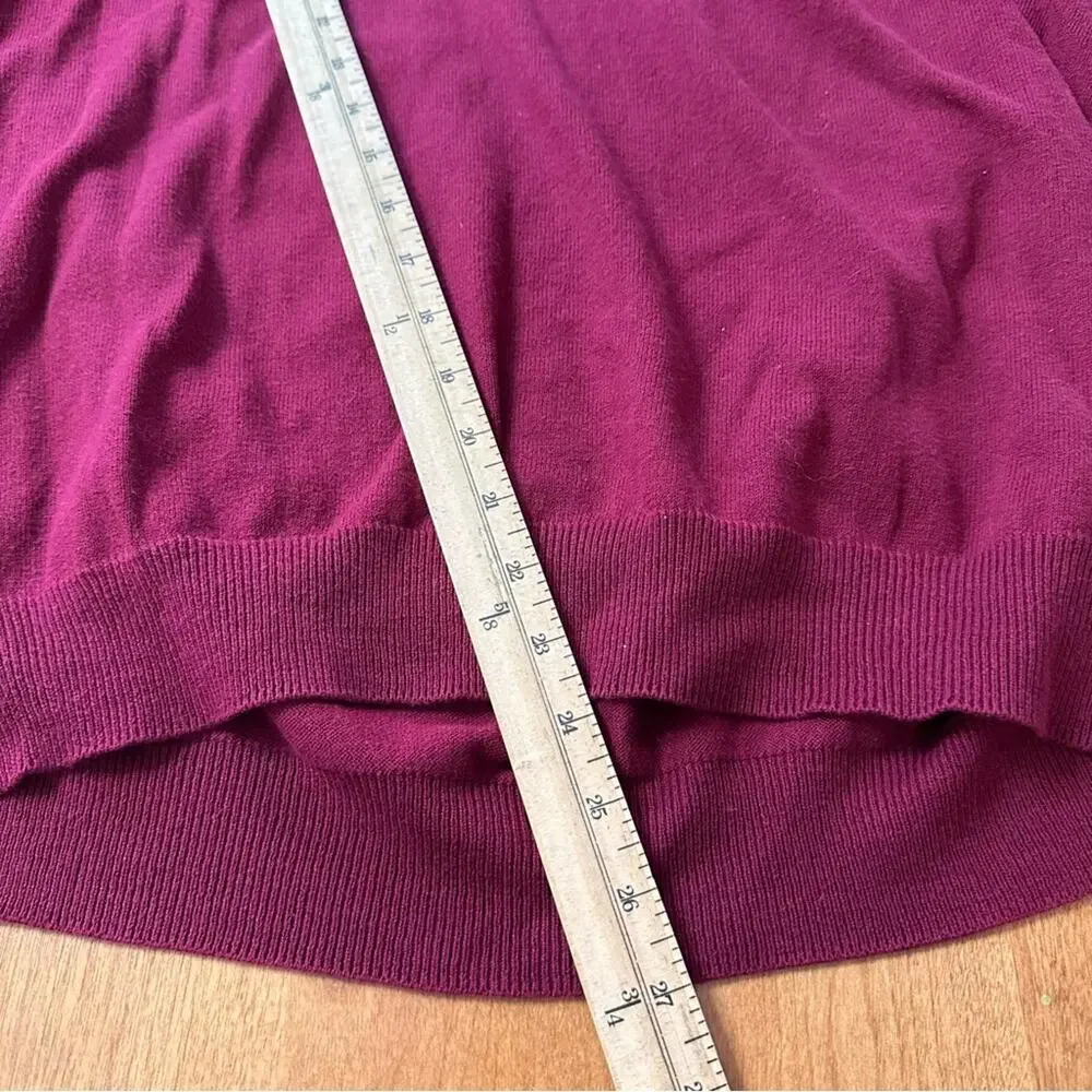 J Crew Men's V-Neck Cotton Cashmere Blend Red Large‎ Preppy Academia Collegiate